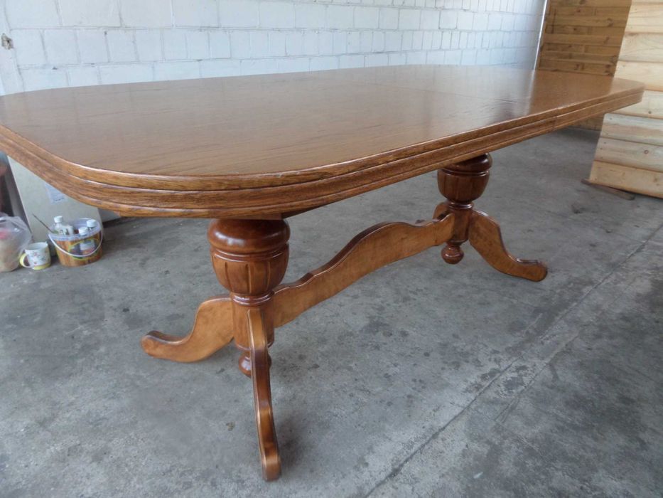 masywny duży dębowy stół + 8 krzeseł stan bdb wysyłka dowóz