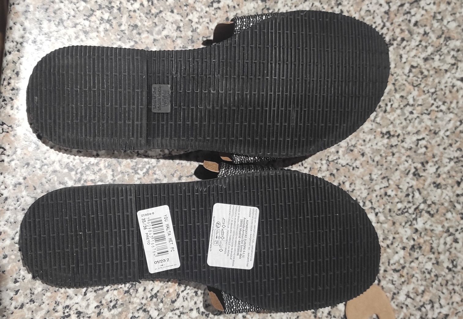 Havaianas Malta Metalic, pretas 37/38 Europeu