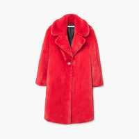 Штучна червона шуба пальто