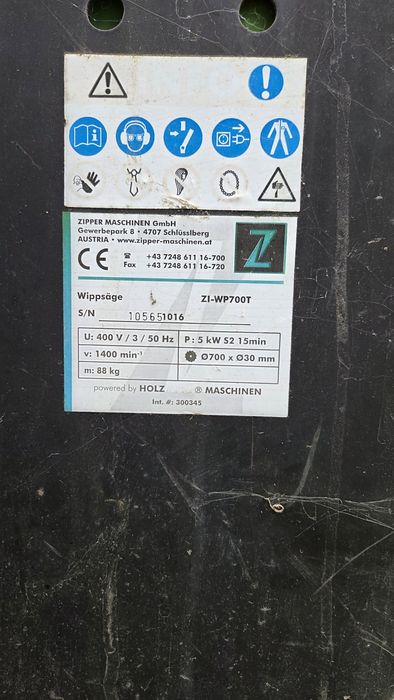 Piła wahadłowa, krajzega Zipper ZI-WP700TN – uszkodzony silnik