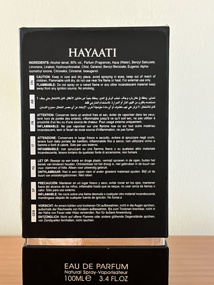 HAYYATI/perfume árabe