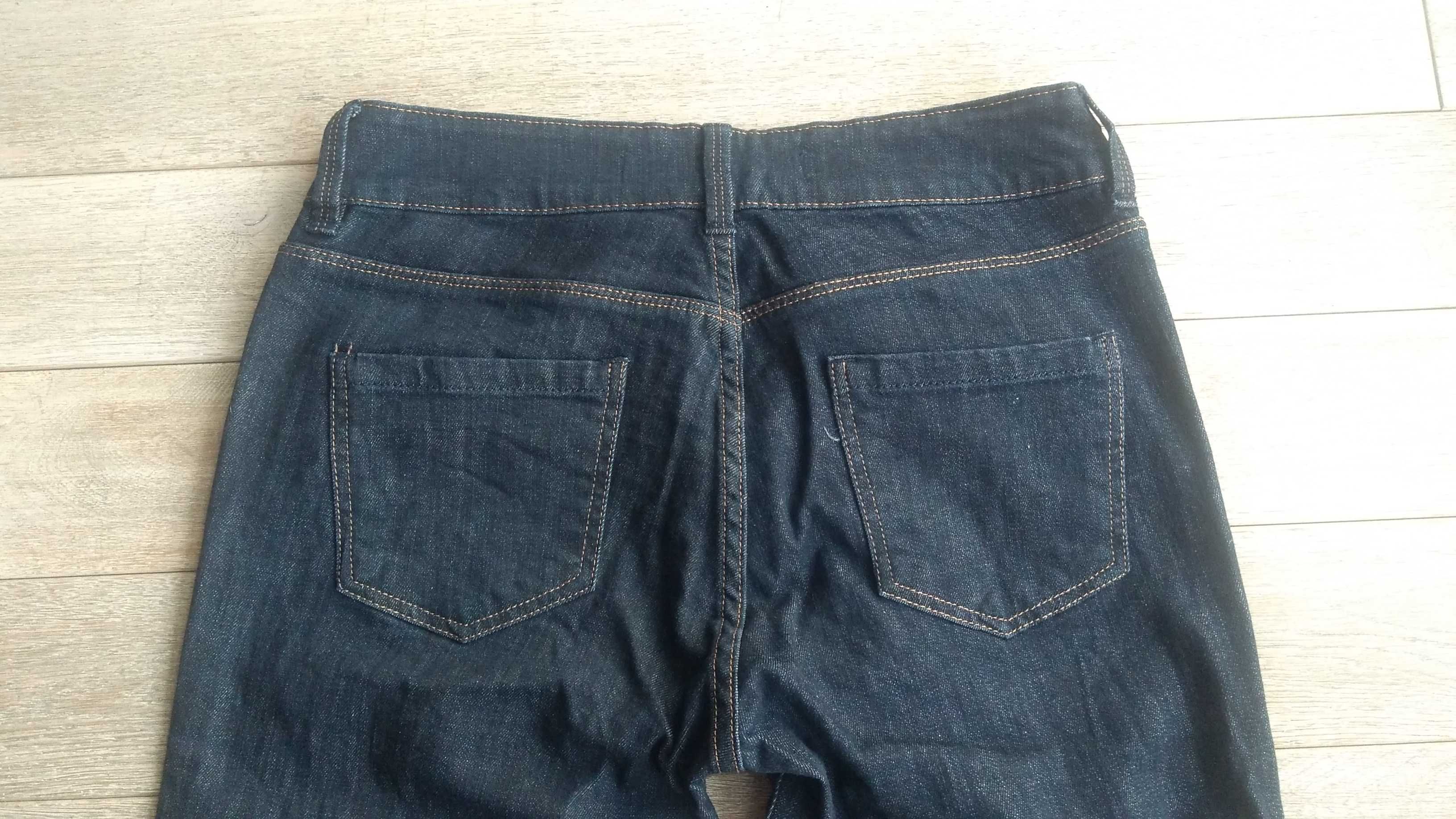Ciemnogranatowe ładne jeansowe  spodnie jeansy dżinsy Next Flare 40