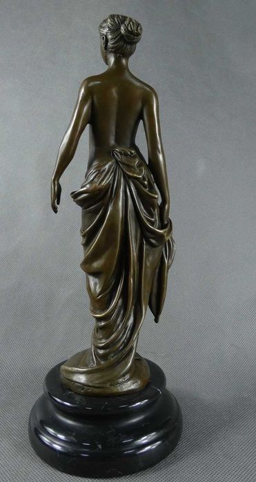 AKT Kobieta grecka BRĄZ marmur figura RZEŹBA sygnowana