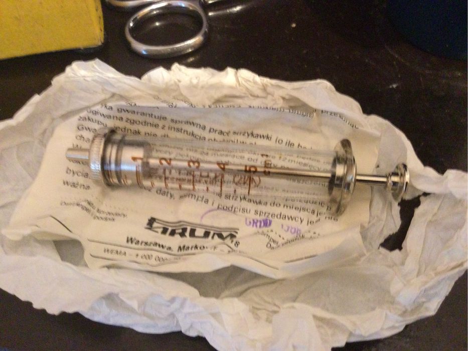 Strzykawka szklana.PRL,zabytek,antyk,starocie,okazja,medycyna,apteka