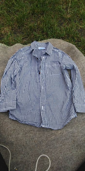 Koszula w kratę z długim rękawem roz 98