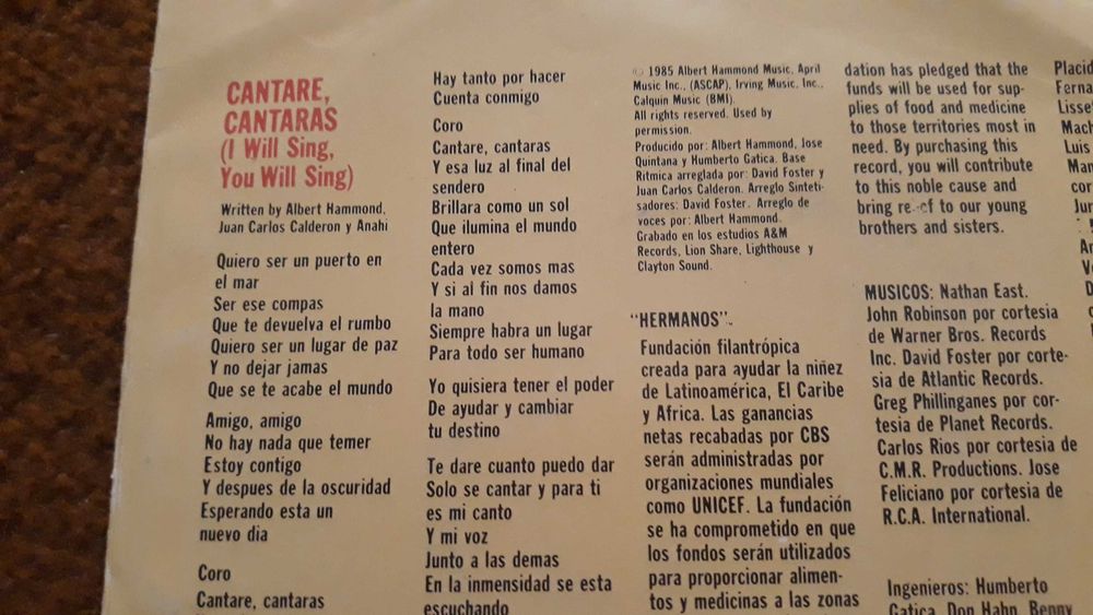 Hermanos - Cantare, cantaras - single vinil - portes incluídos