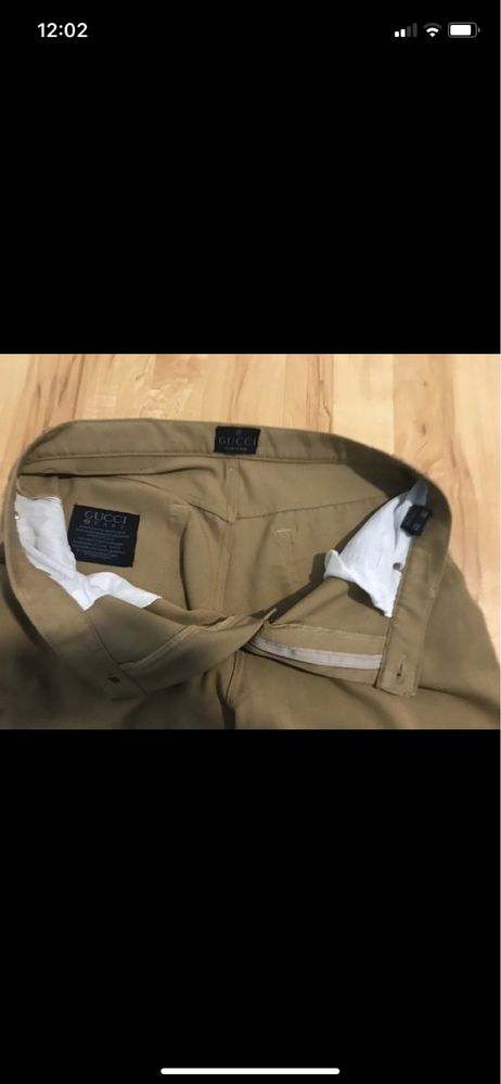 Gucci Jeans męskie spodnie rozm W 36 L 34 brązowe khaki Vintage y2k