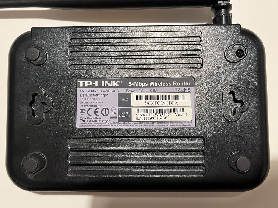 Router TP-LINK model: TL-WR340G