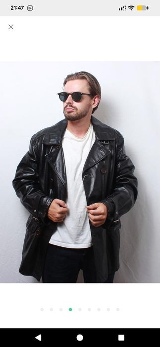 Чоловіче пальто бушлат шкіряний куртка the end італія