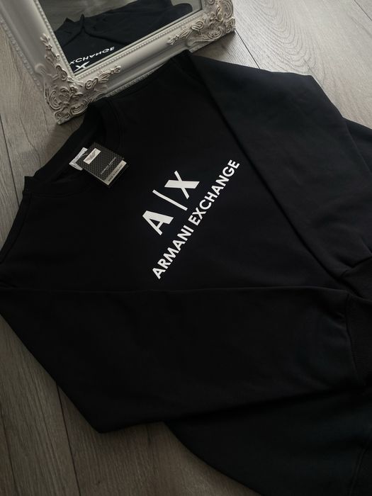 Світшот Armani Exchange, армані, кофта армані A|X, чорна кофта