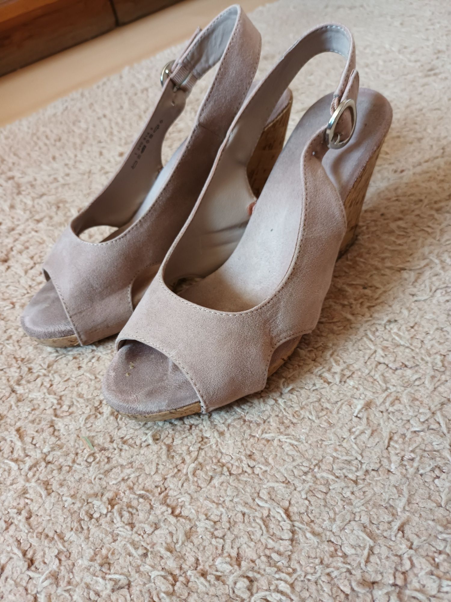 buty na koturnie zgaszony fiolet buty damskie fioletowe
