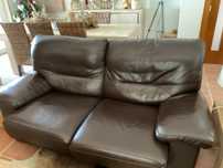 Conjunto de 2 sofas em pele