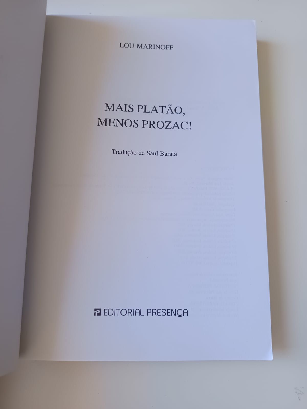 Mais Platão menos prozac