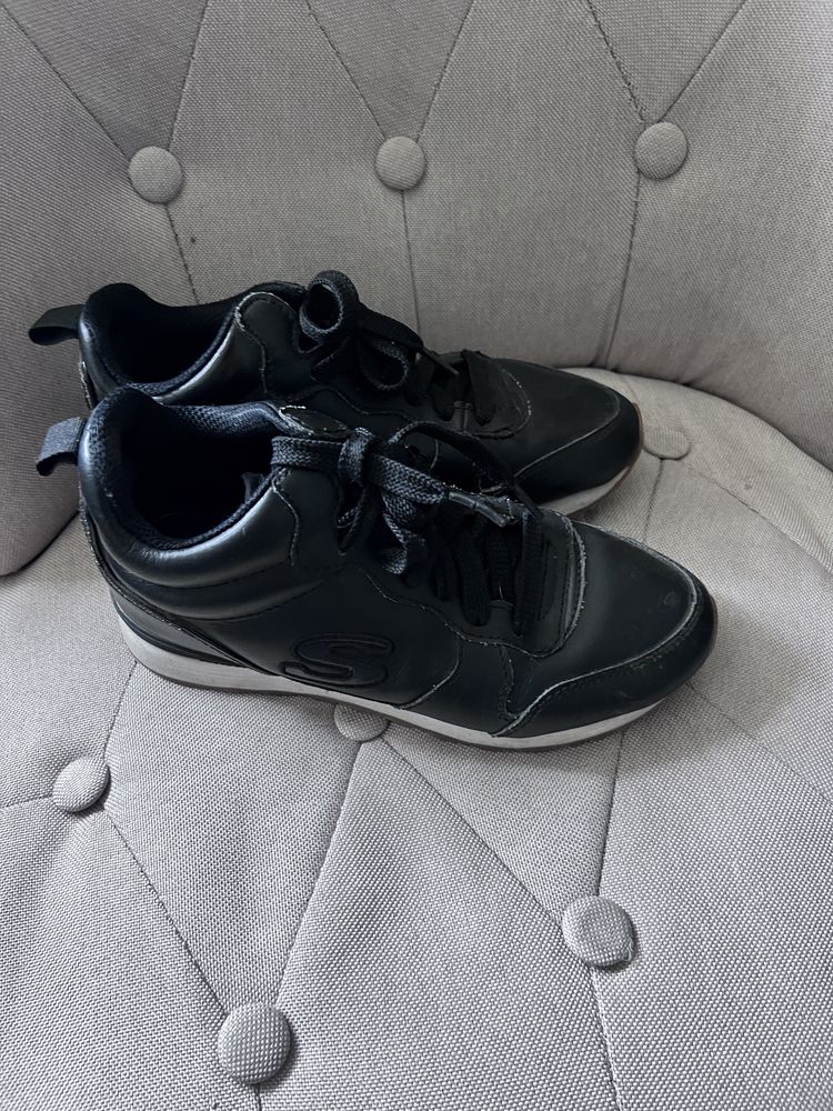 Skechers wiosenne czarne 36 skorzane buty dzieciece