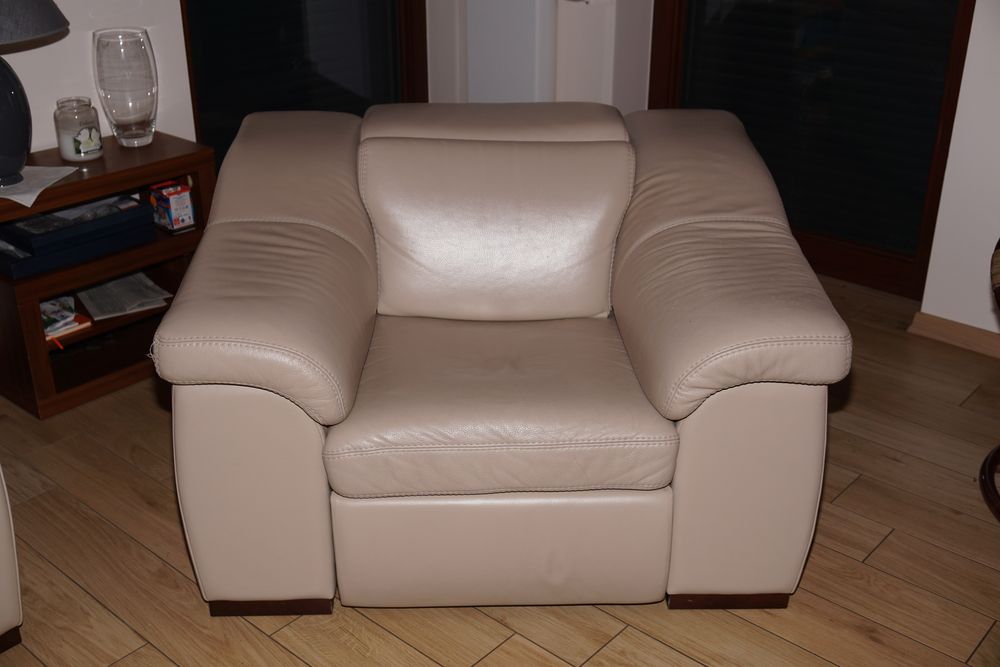 Beżowy Komplet Narożnik + Fotel KLER