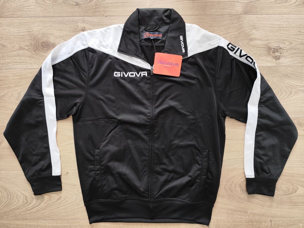 Dres sportowy treningowy GIVOVA czarny męski bluza rozpinan spodnie XL