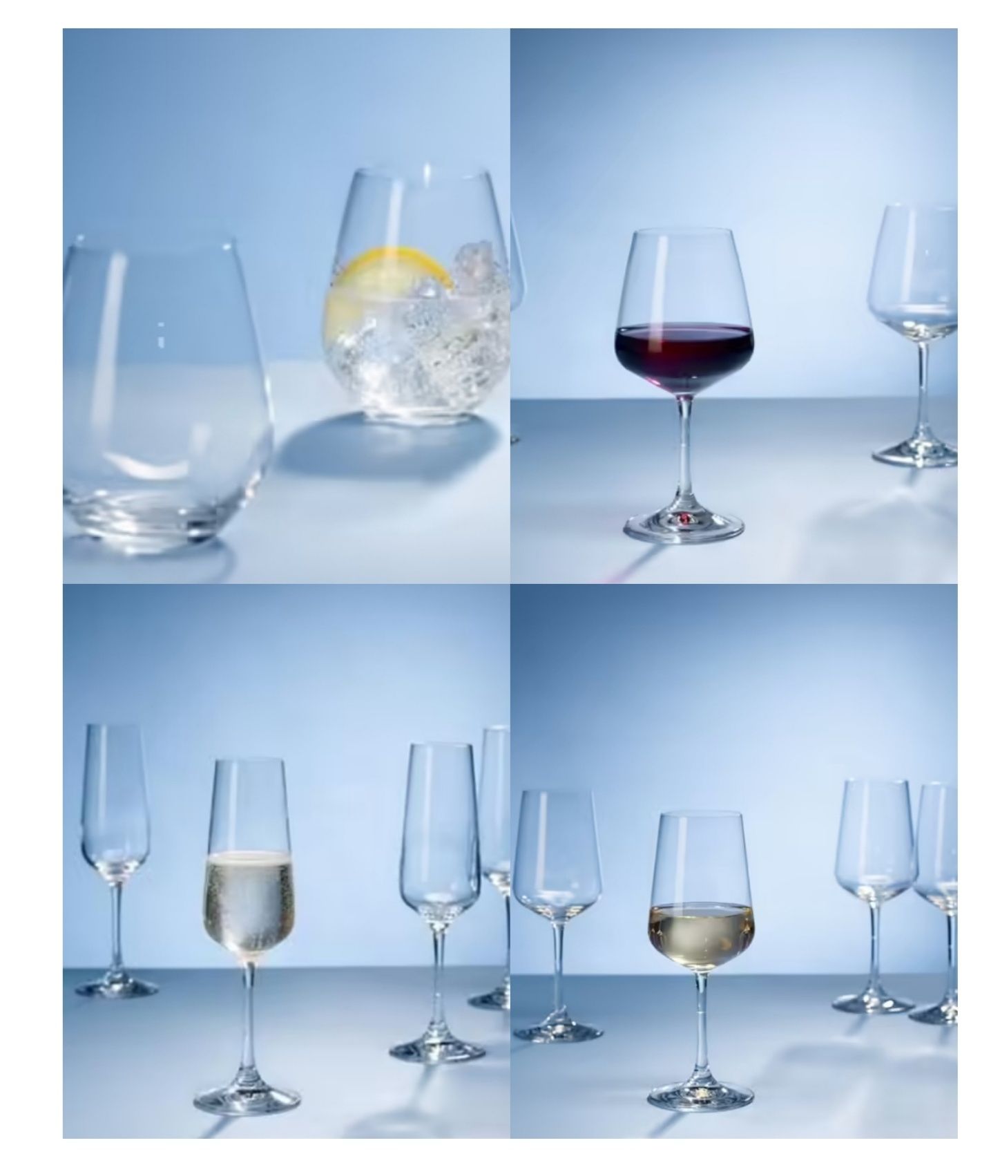 Набір келихів для вина, води та шампанського Villeroy & Boch Ovid криш