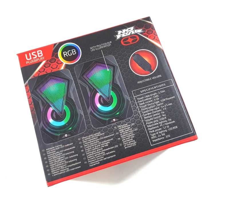 Głośniki No Fear RGB USB Plug & Play