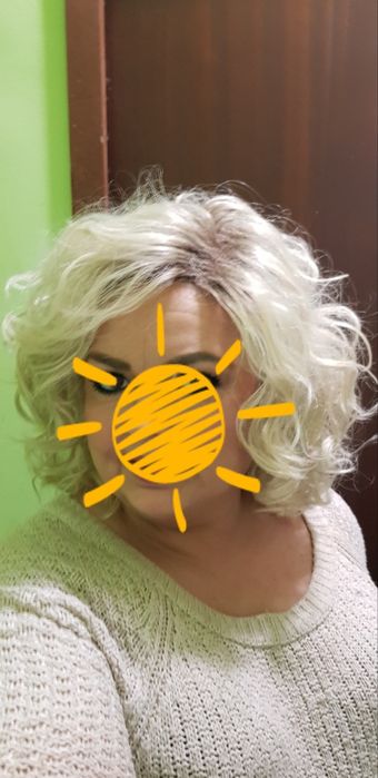 Peruka Blond z Odrostem Pasemka Termiczne-Future