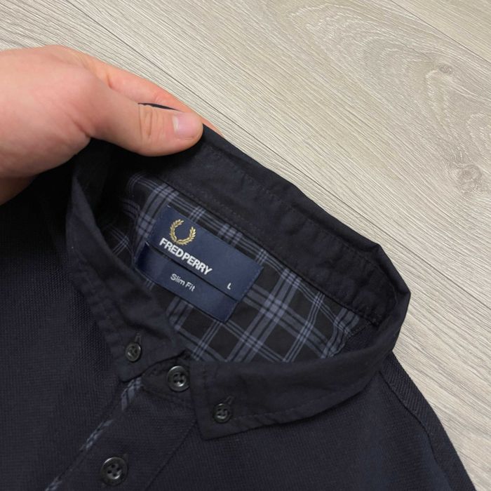 Елегантне Чорне поло лонгслів Фред Перрі Fred Perry, Розмір L