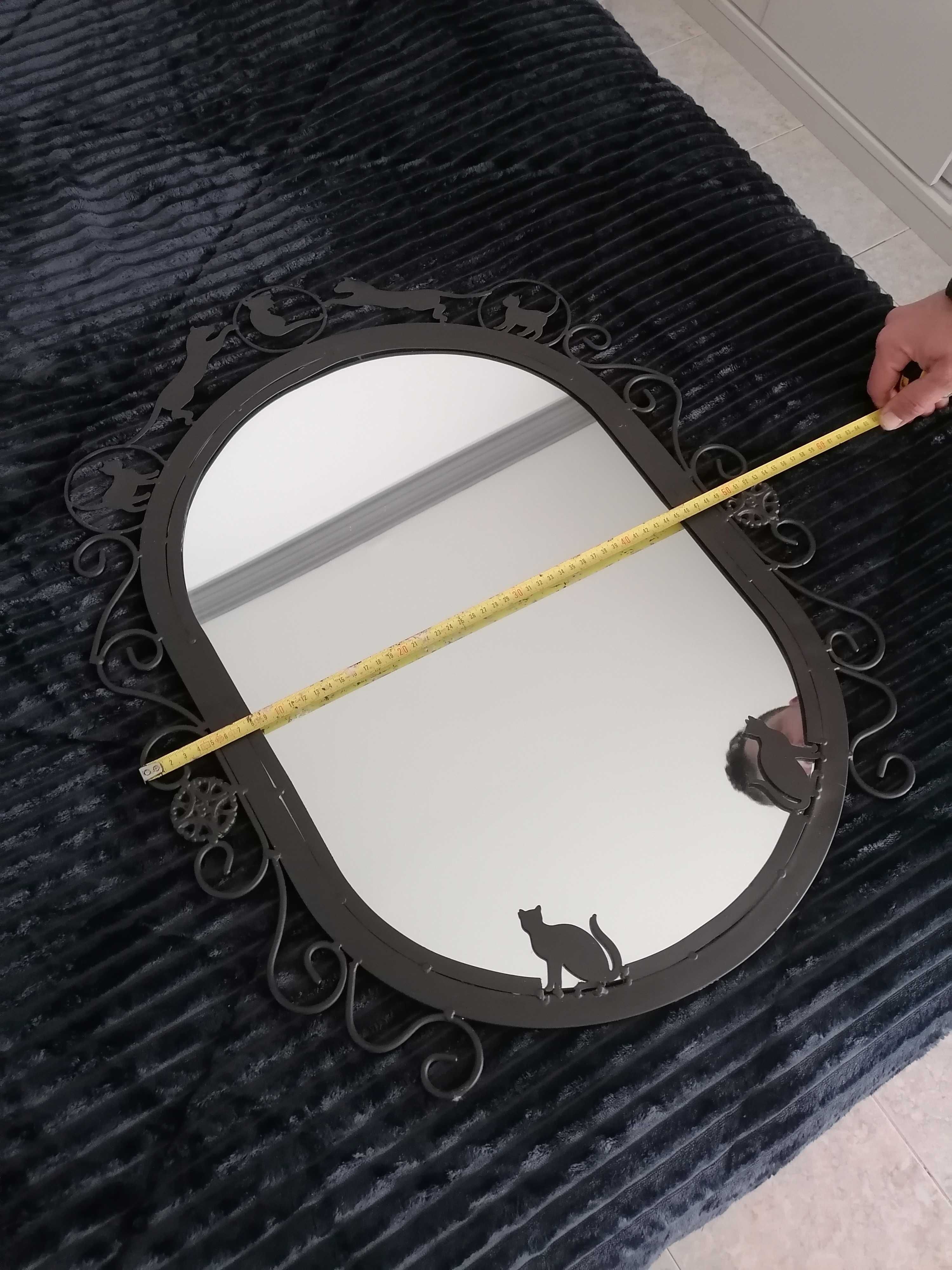 Espelho gato preto em ferro