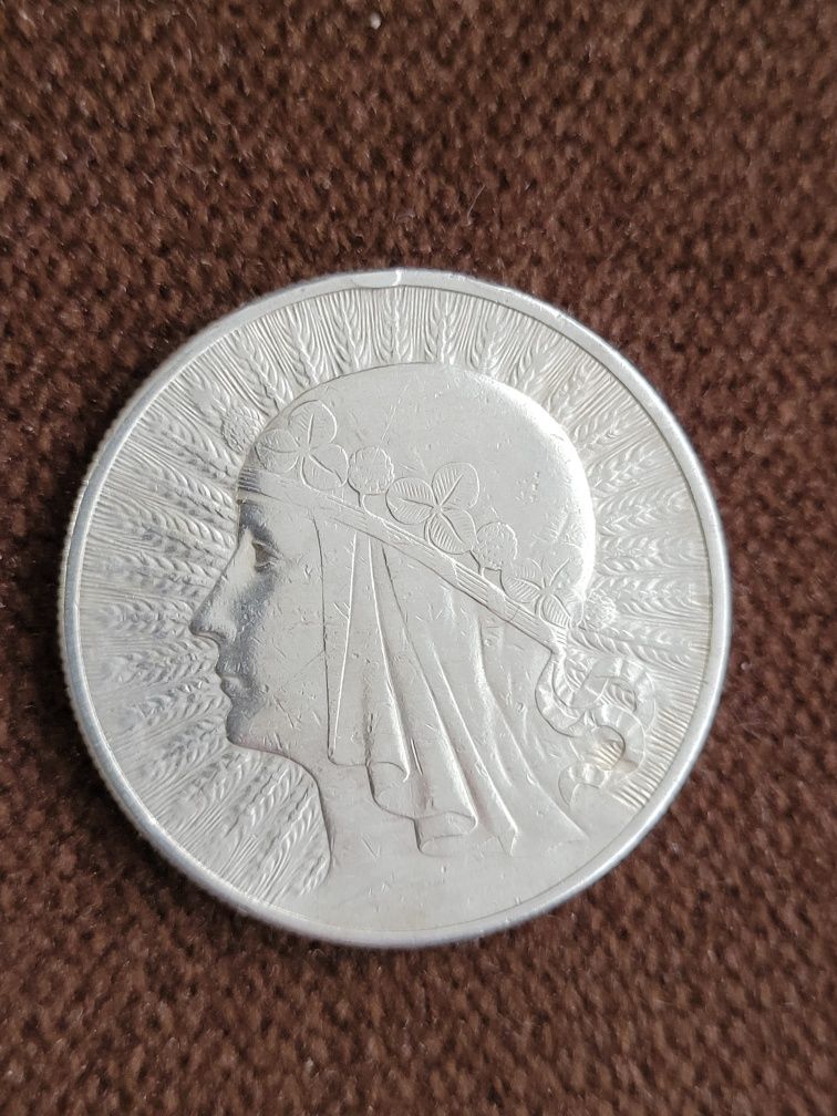 Srebrna moneta 10 zł Głowa Kobiety Polonia 1932r bez znaku mennicy