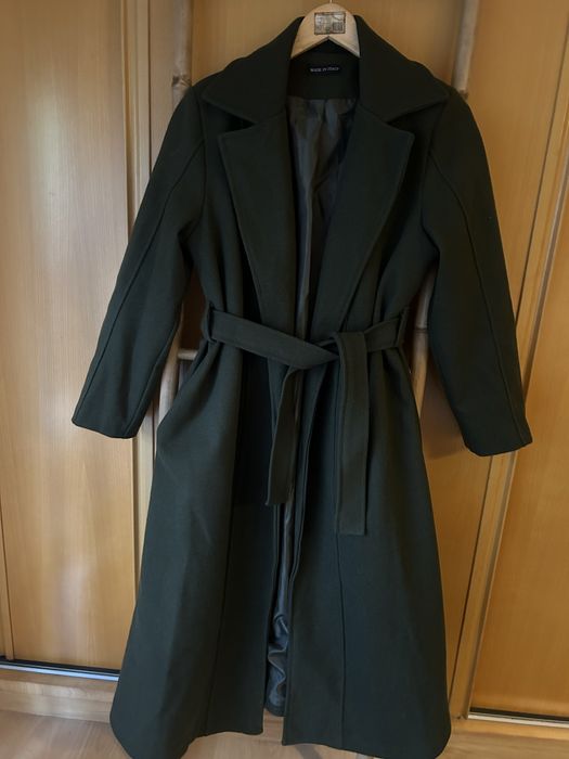 Sobretudo verde escuro fazenda