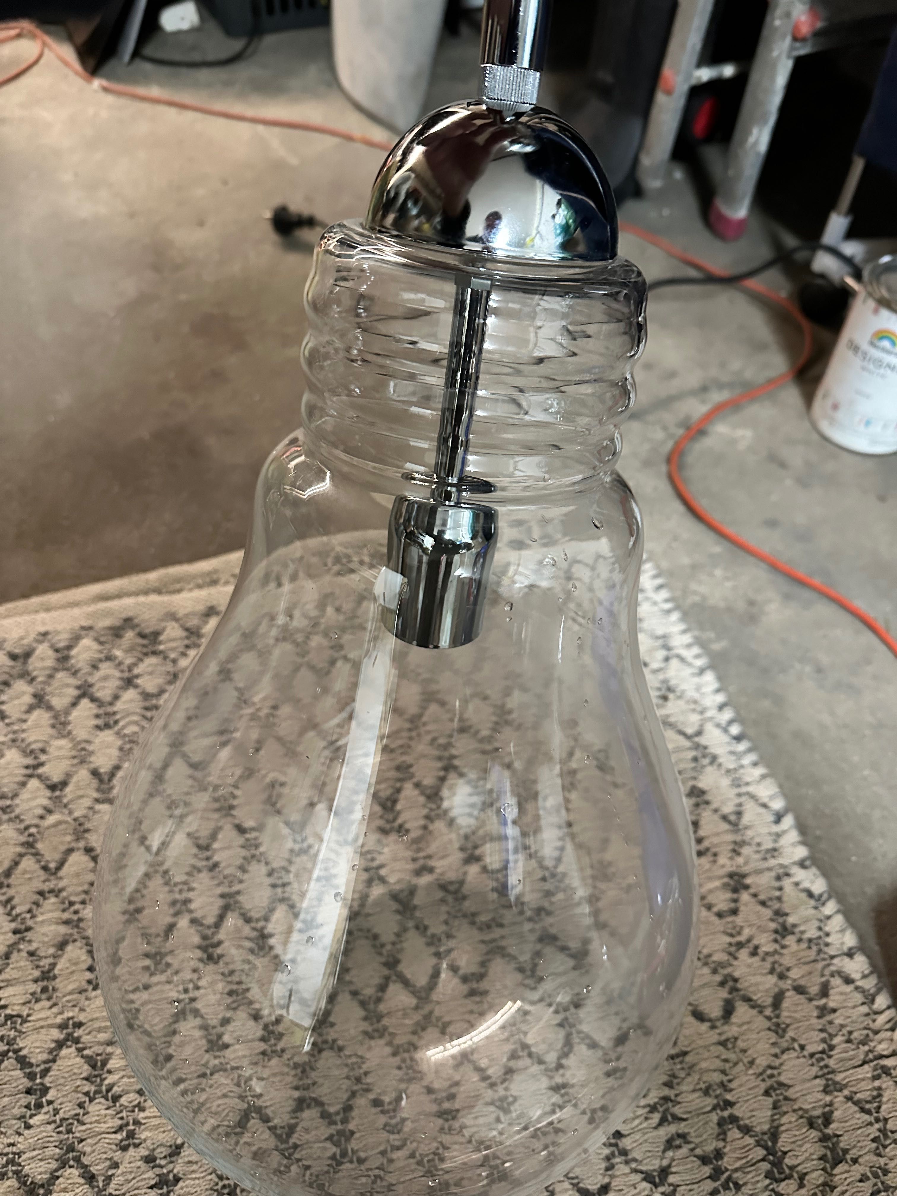 Lampa szklana kula duża wisząca