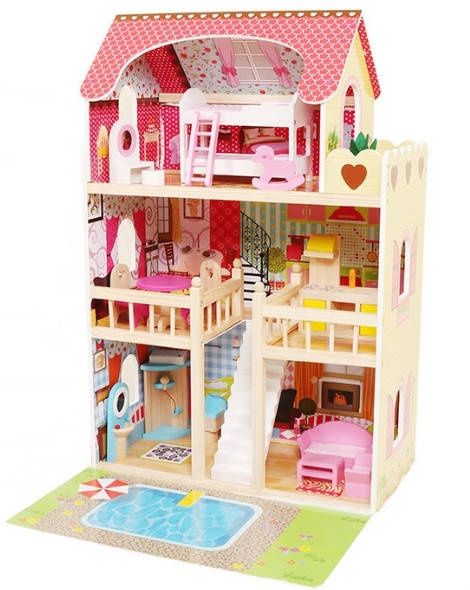 Ляльковий будинок, кукольний домик, замок для ляльок, дерев'яний будин