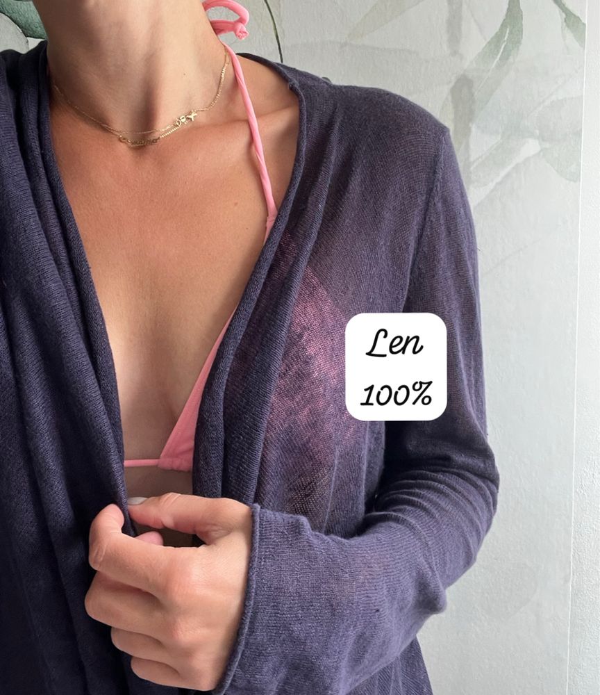 Bluzka sweterek lato plaza wakacje len 100%