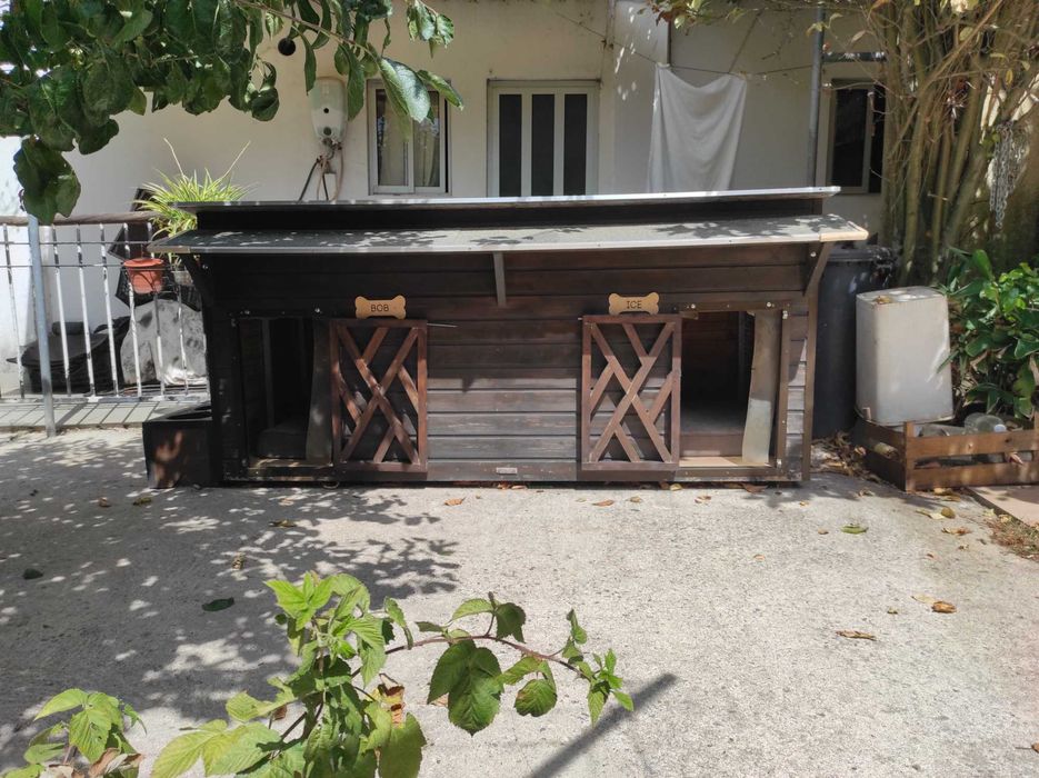 Casota para cães dupla