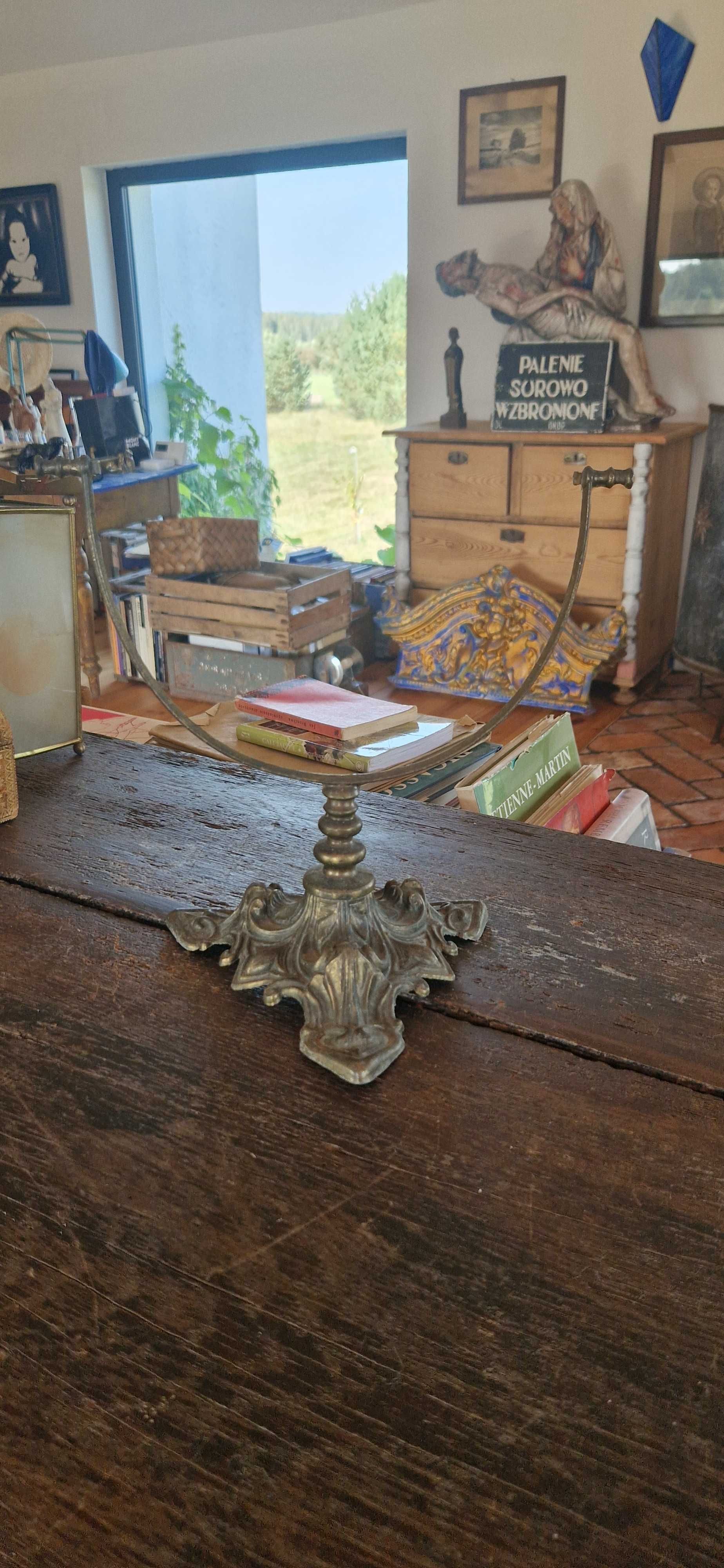 Stary stojak lustro ornament art nouveau secesja dekor glamour antyk