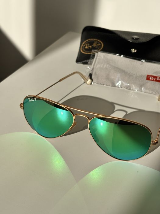 Oculos de sol Ray Ban Aviator verdes Polarizados