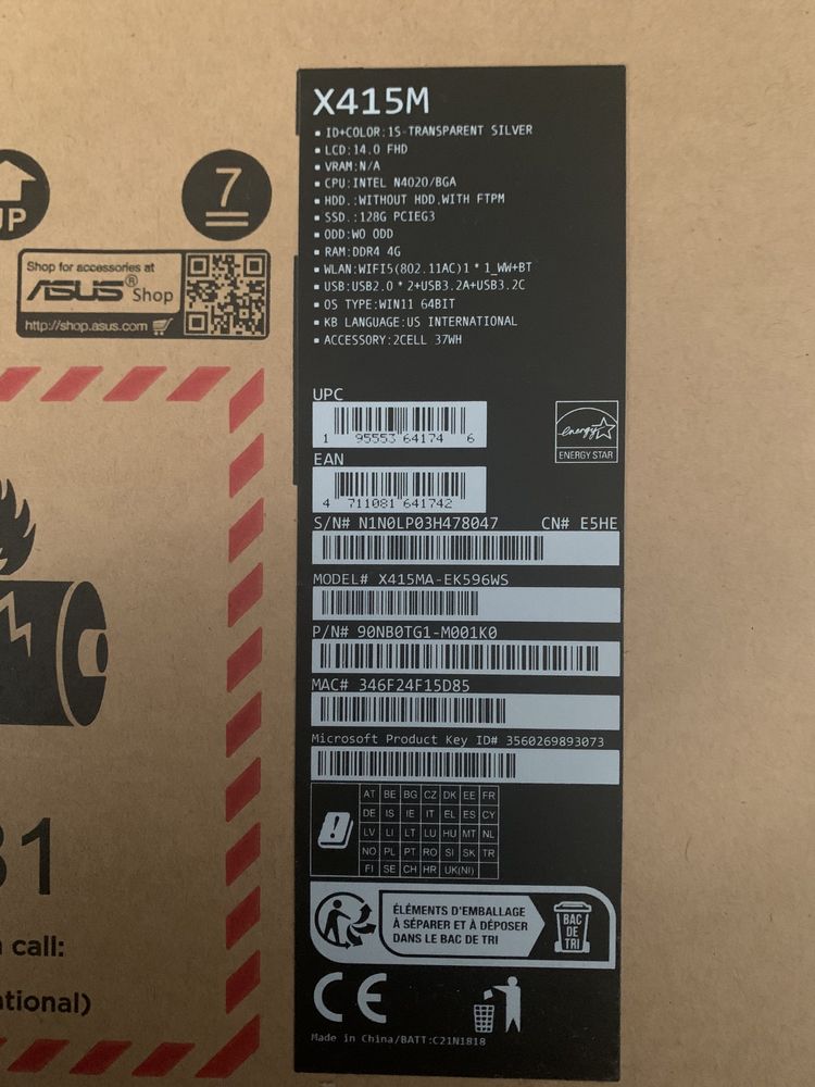 Laptop ASUS X415MA