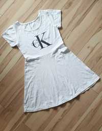 Sukienka dzianinowa dresowa biała Calvin Klein M 38