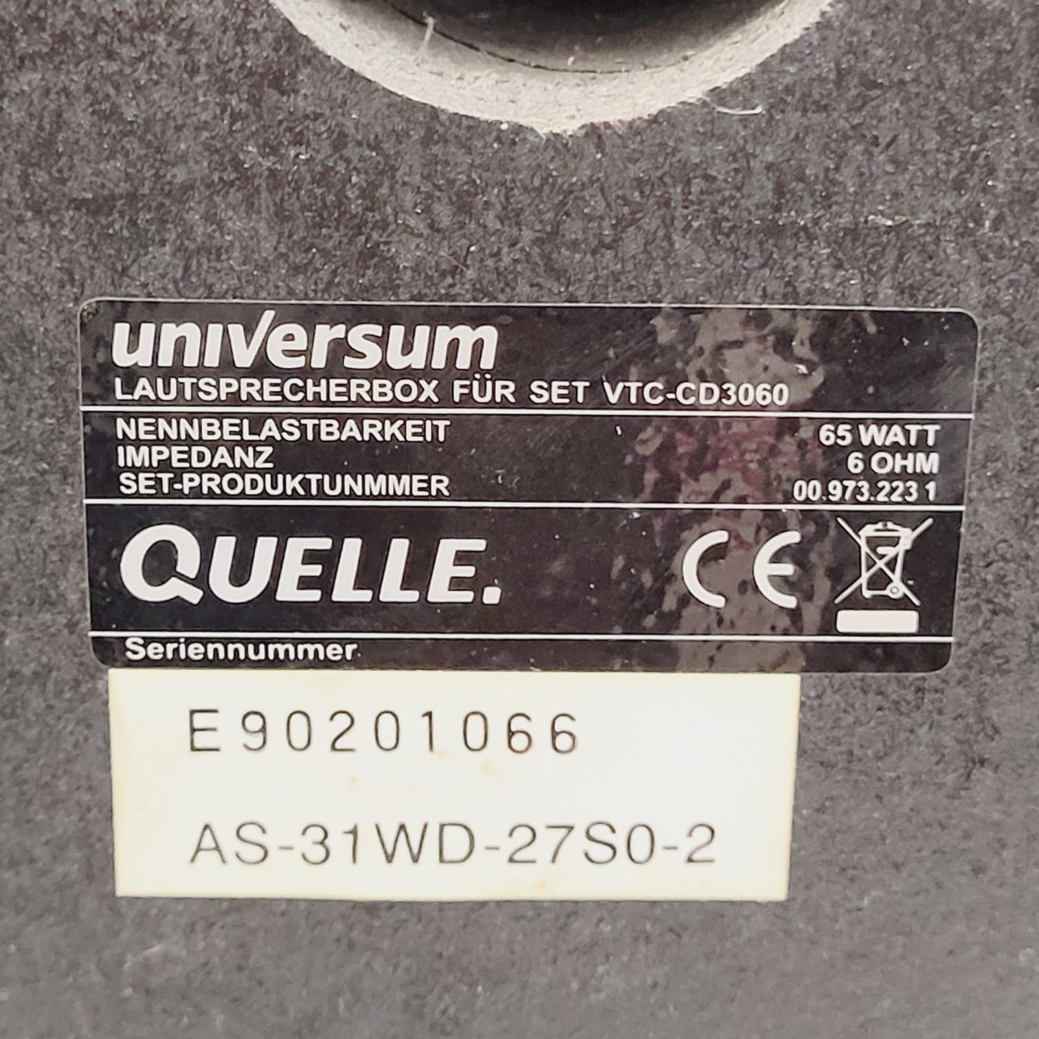 Kolumny Universum VTC CD 3060 65W 6ohm Quelle