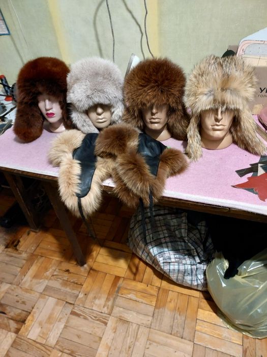 Распродажа новых шапок ушанок из натуральной кожи и меха-по-800грн.