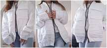 Bomber jacket de algodão piqué com texturas (casaco unissexo)