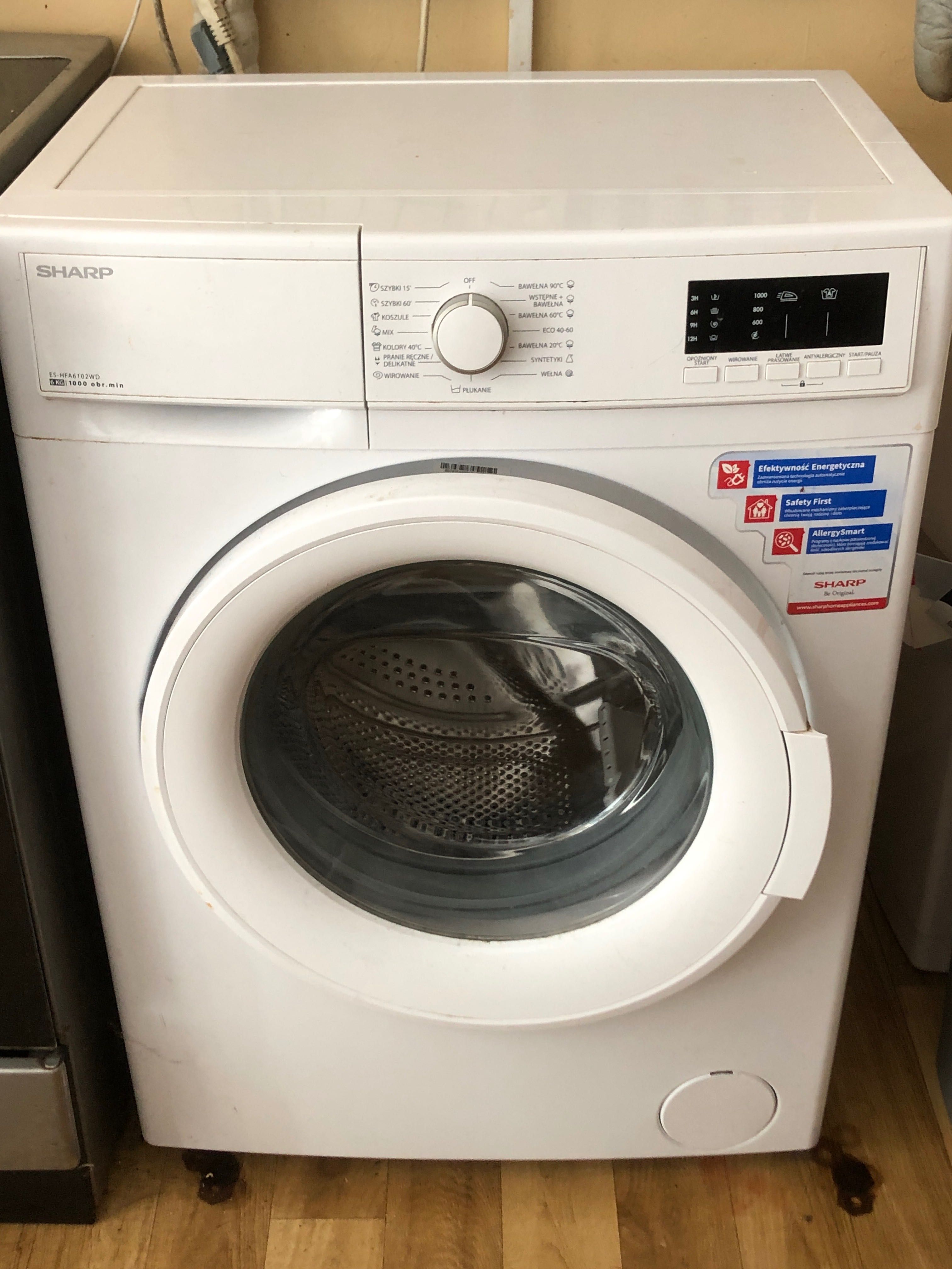Pralka SHARP – 6 kg, 1000 obr/min – sprawna, gotowa do użytku!