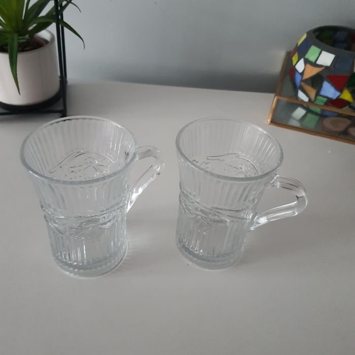 Szklanki tureckie tulipanki ryflowane 2 szt szklanka kubek filiżanka