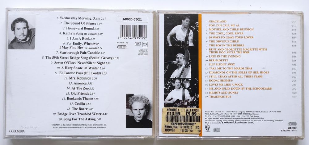Buddy Holly, Proclaimers, Simon & Garfunkel, Paul Simon Фирменные CD