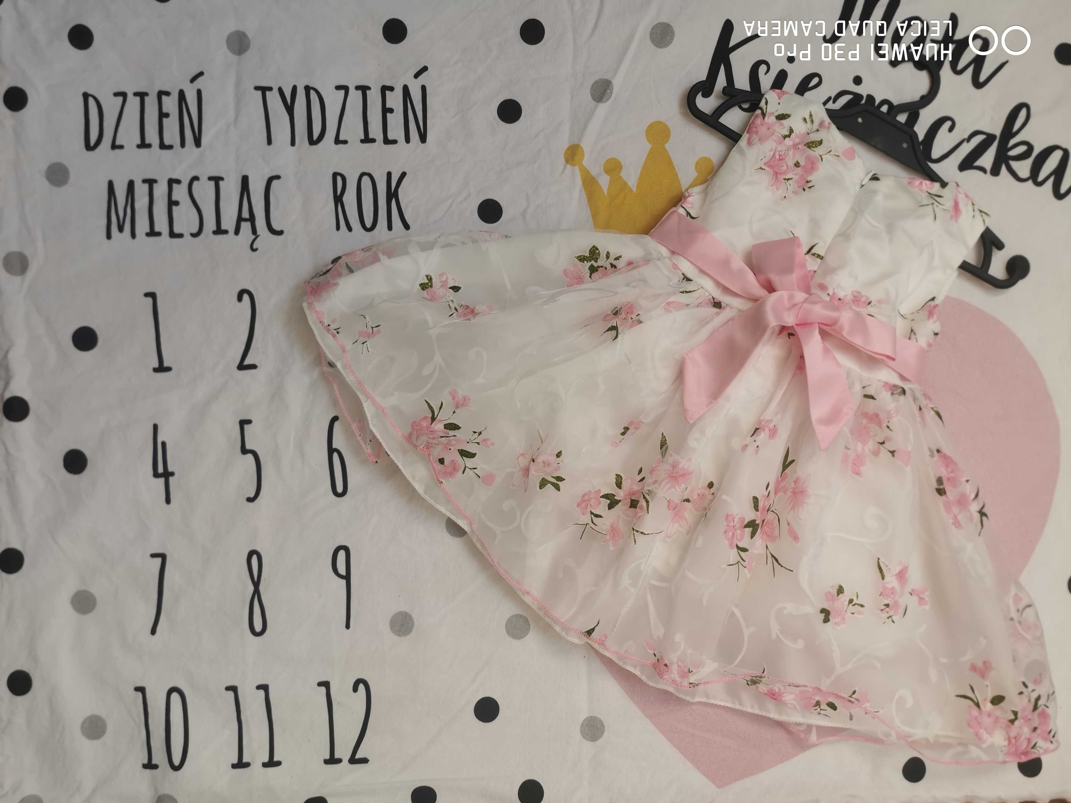 śliczna sukienka na święta chrzest roczek rozmiar 92