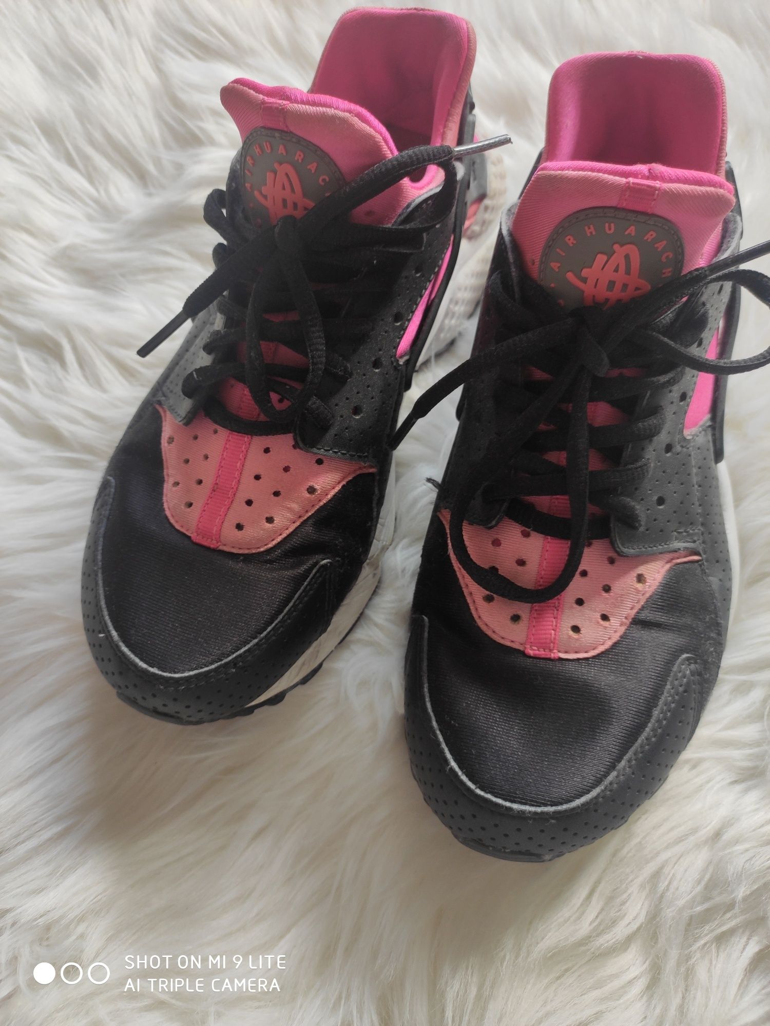 Nike huracache czarno różowe r39