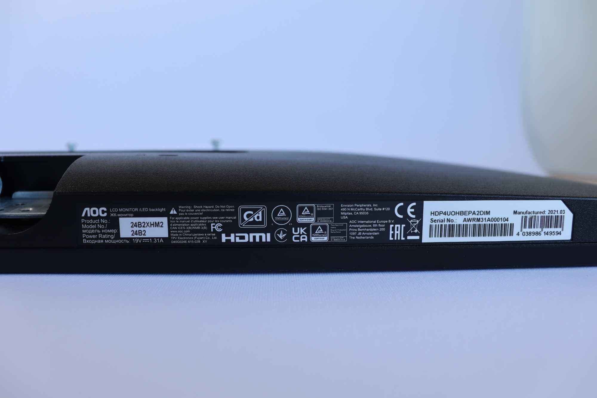 Monitor AOC 24B2XH IPS 23.8" FHD 16:9 75Hz