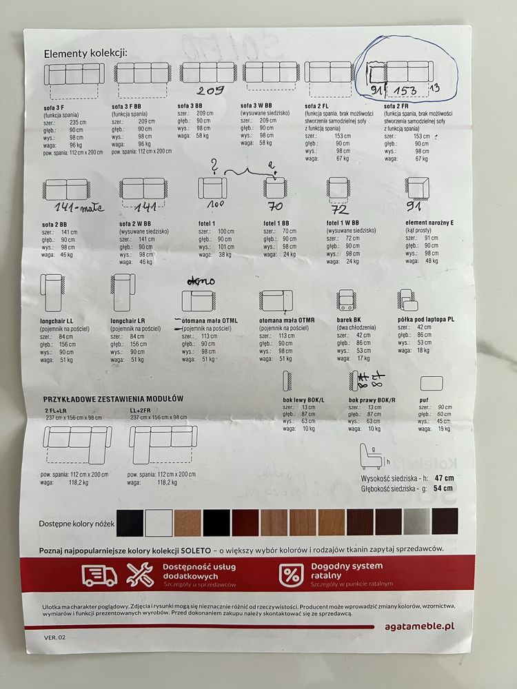 SOLETO Agata Meble NOWY Narożnik modułowy sofa modułowa narożna