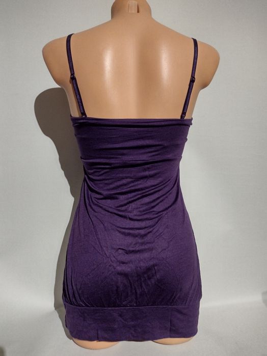 Tunika imprezowa bluzka cekinowa fioletowa kryjąca ciążowa sylwester