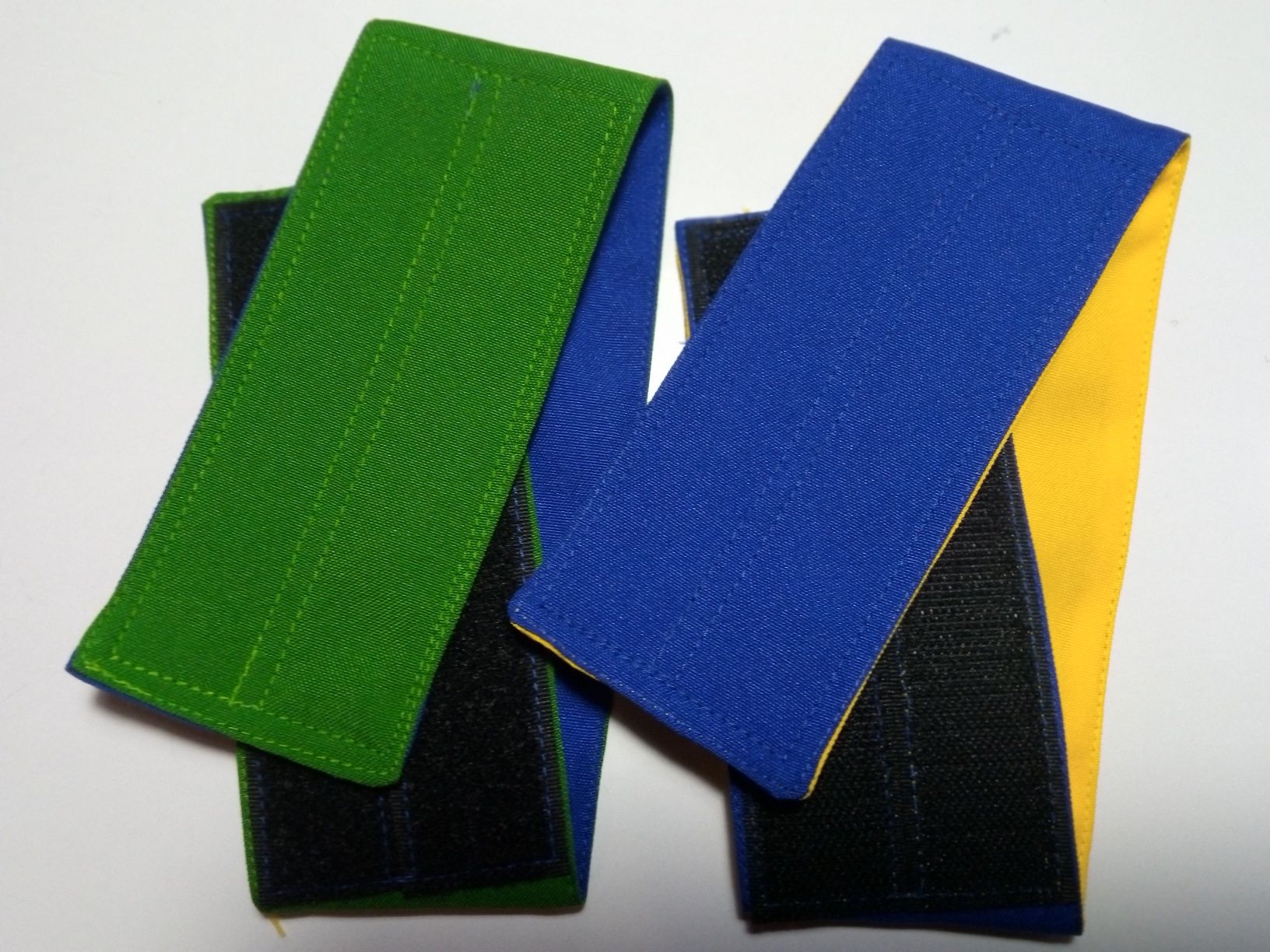 Повязка на руку на липучці синя, жовта, зелена ЗСУ