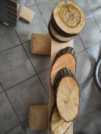 Ławka drewniana plastry drzewa
