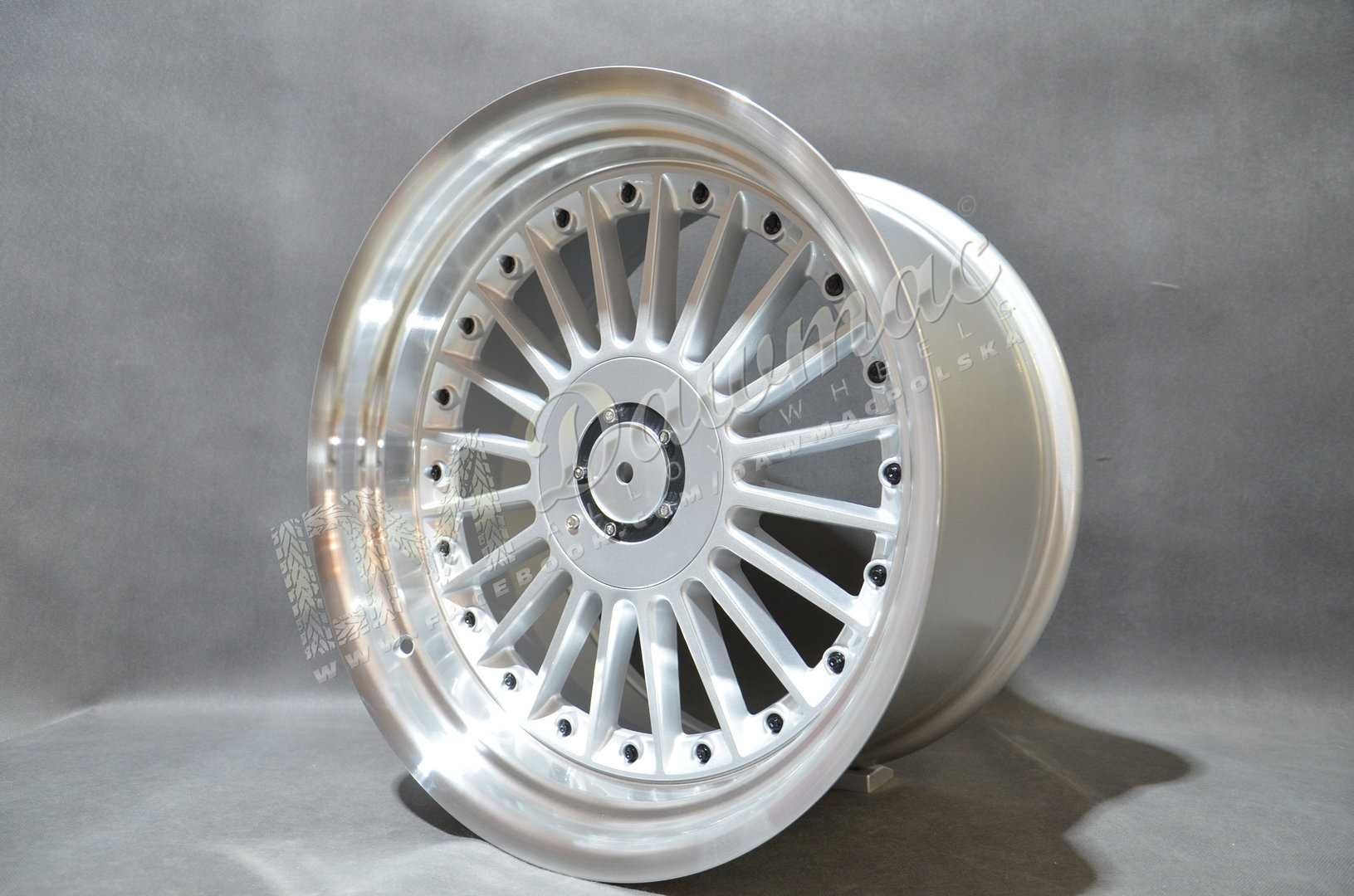 Felgi DMC03 17" 9J ET15 4x100/4x108 Silver Machined Lip + Black Rivet