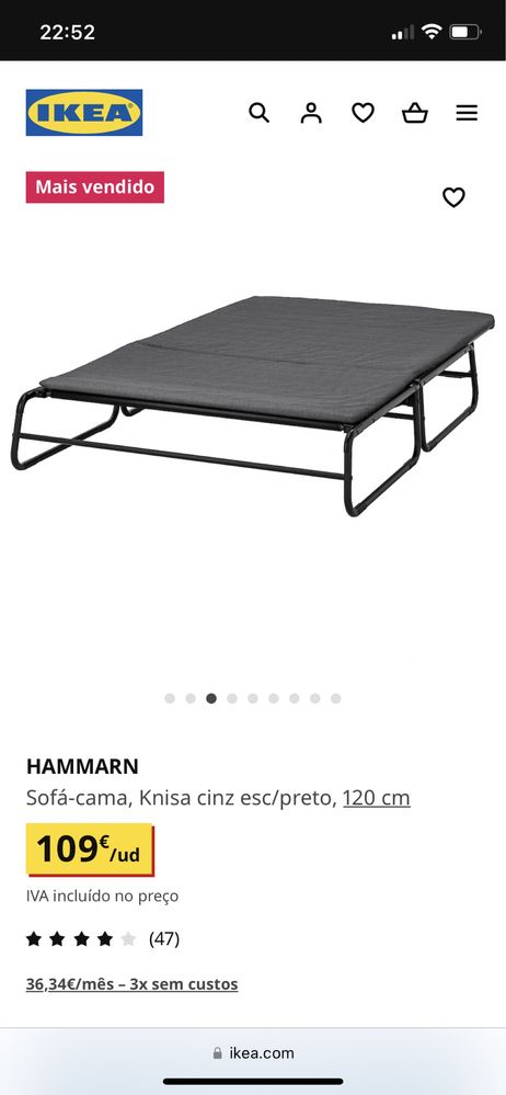 Sofá-cama ikea como novo